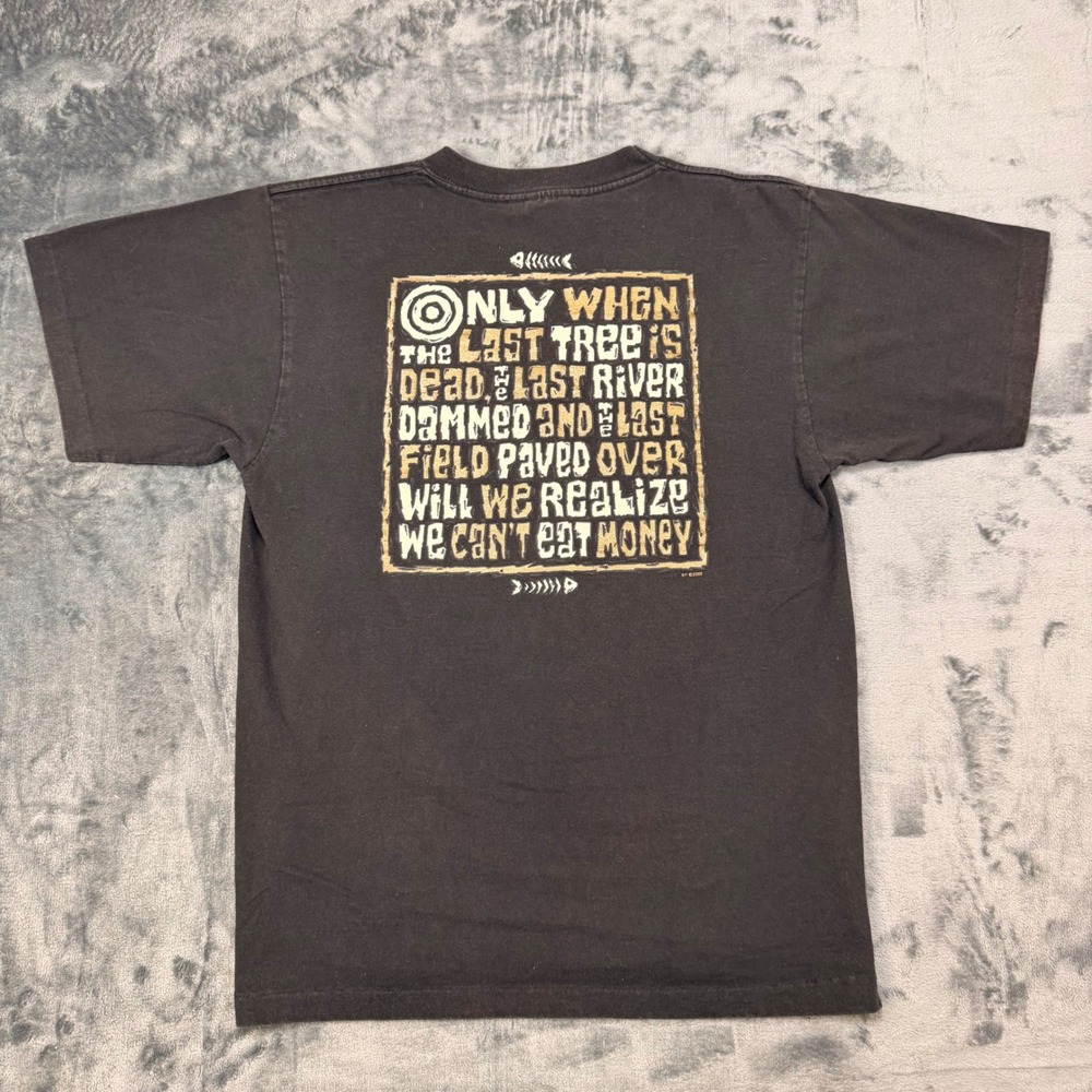 Vintage 2002 Environmental Quote T Shirt USA‎ Single Stitch Faded Graphic Tee M